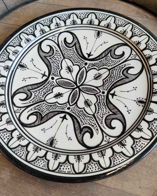 Marokkansk håndlavet keramikfad – Airanna, Ø 35 cm