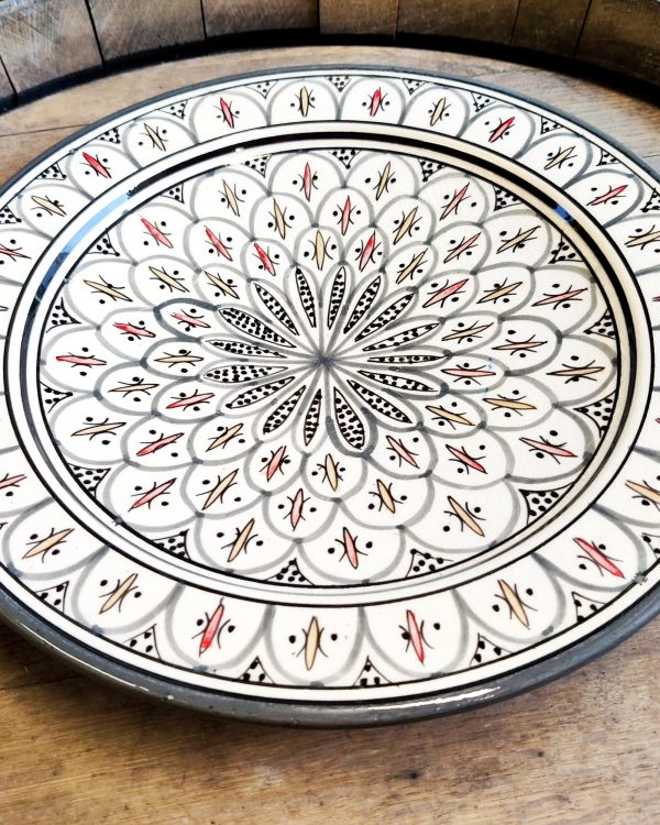 Marokkansk håndlavet keramikfad – Arfa, Ø 30 cm