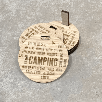 Camping Coaster Sæt – inkl. holder i 2 størrelser