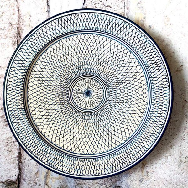 Marokkansk håndlavet keramikfad – Nadira, Ø 40 cm