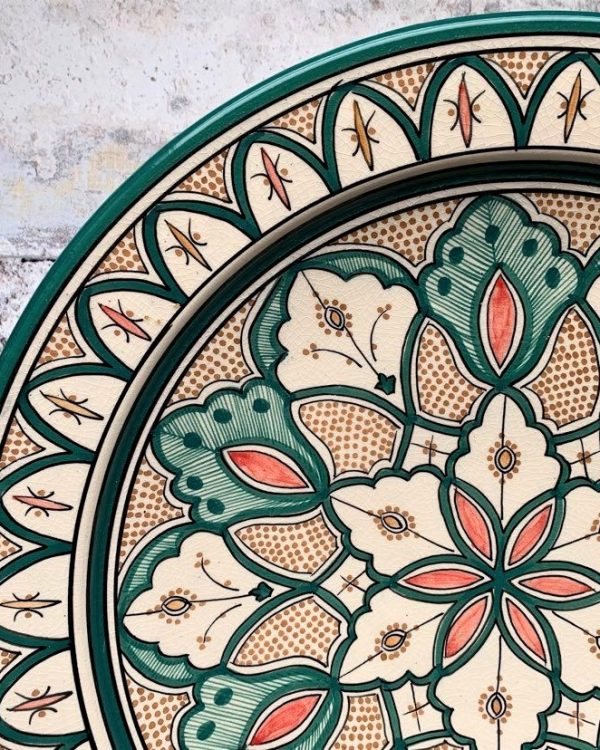 Marokkansk håndlavet keramikfad – Hadeel, Ø 40 cm