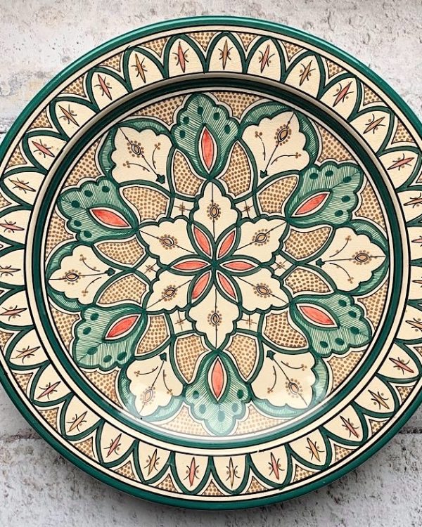 Marokkansk håndlavet keramikfad – Hadeel, Ø 40 cm