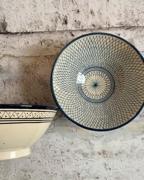 Marokkansk håndlavet keramikskål – Naila, Ø 25 cm