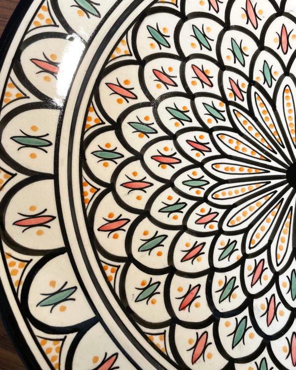 Marokkansk håndlavet keramikfad – Rebecca, Ø 35 cm