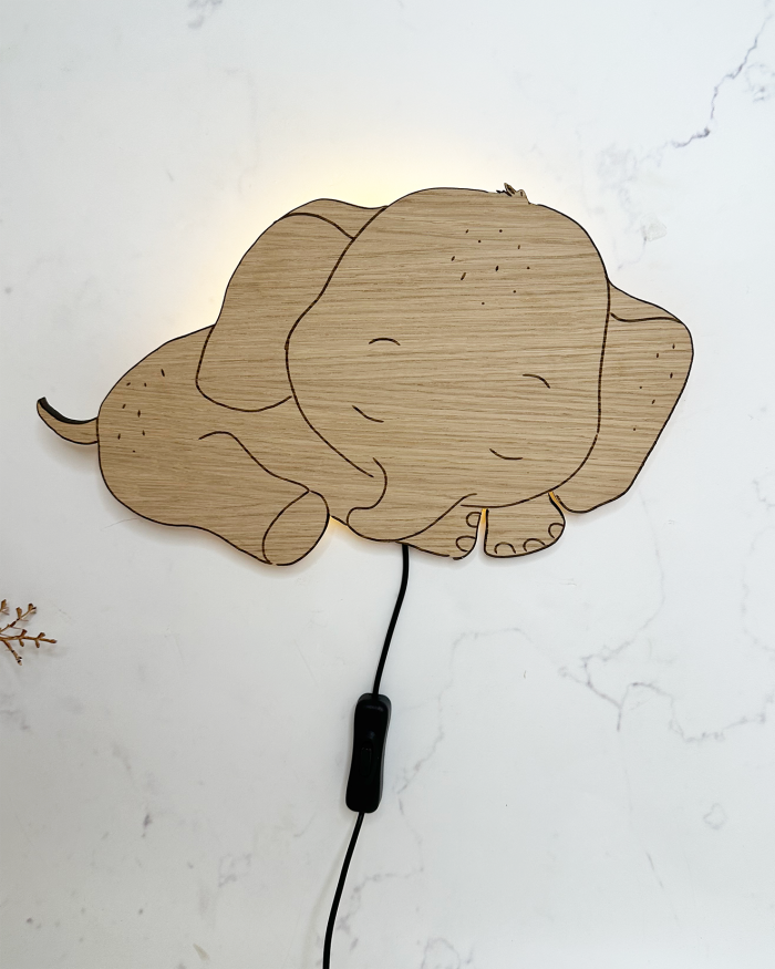 Elefant natlampe i træ - Produkt - Treend