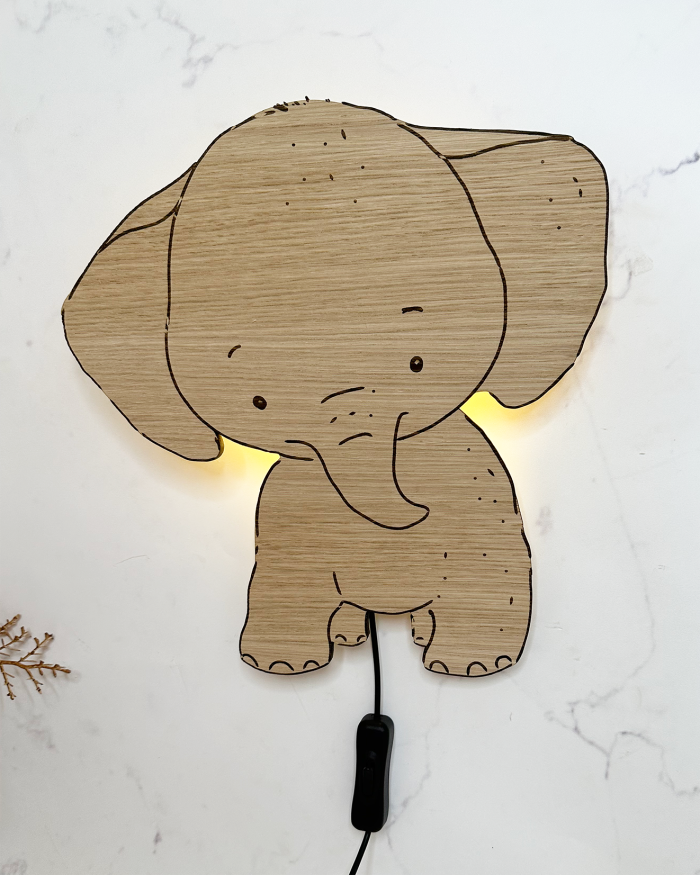 Elefant natlampe i træ - Produkt - Treend