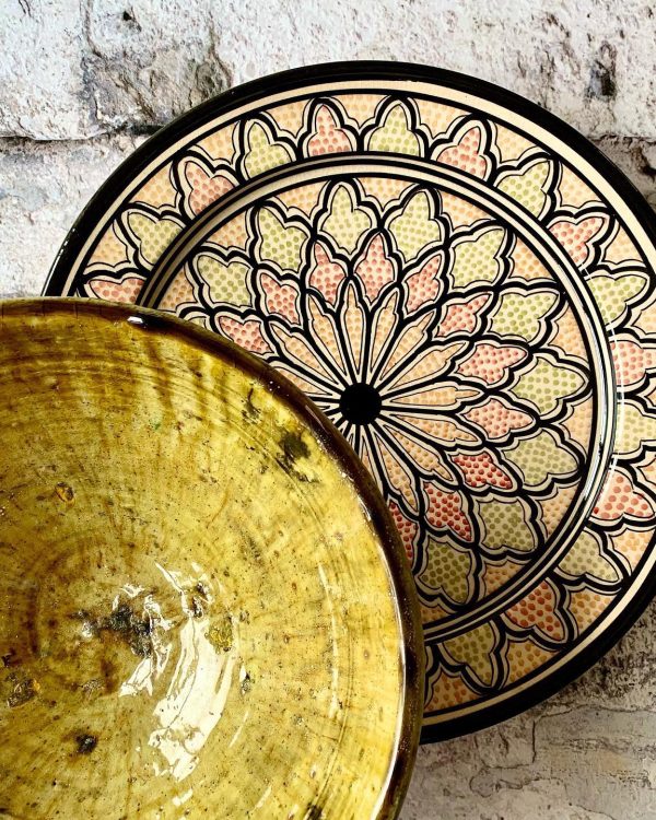 Marokkansk Tamegroute keramikskål – Sahara, Ø 25 cm