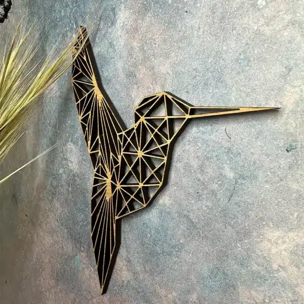 Geometrisk udskåret kolibri – 3 størrelser