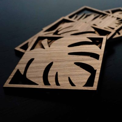 Classic Monstera Coaster Sæt inkl. holder